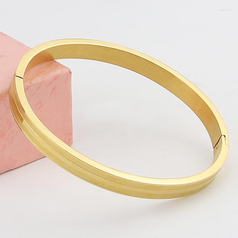 

Bangle Fashion Stainless Steel Frosted And Glossy For Woman Bracelet Party Gift Wholesale