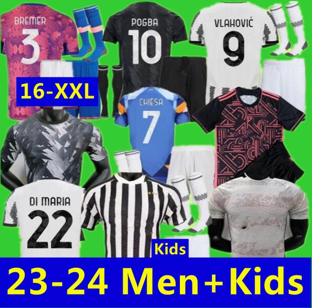 

Juventus adult kids 23 24 POGBA Soccer Jerseys DI MARIA BONUCCI BREMER DANILO 2023 2024 CHIESA VLAHOVIC McKENNIE PELLEGRINI Mens Kids kit Football ShirtS 3XL 4XL, 13