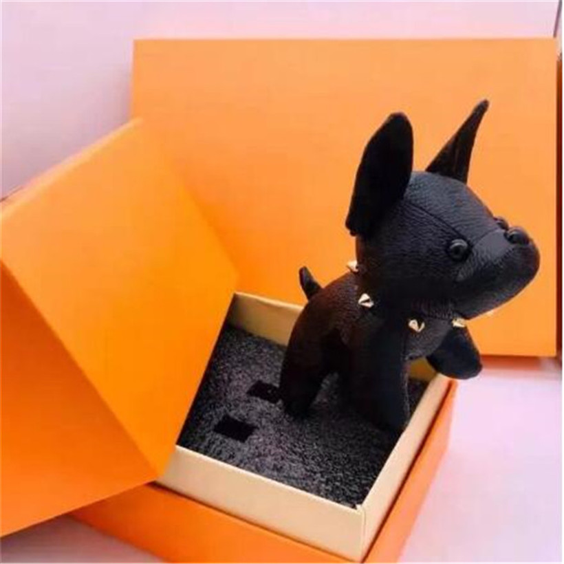 

Designer Keychain Bulldog Key Chain Leather Men Women Handbags Bags Luggage Accessories Lovers Car Pendant 7 Colors 12x13x5cm