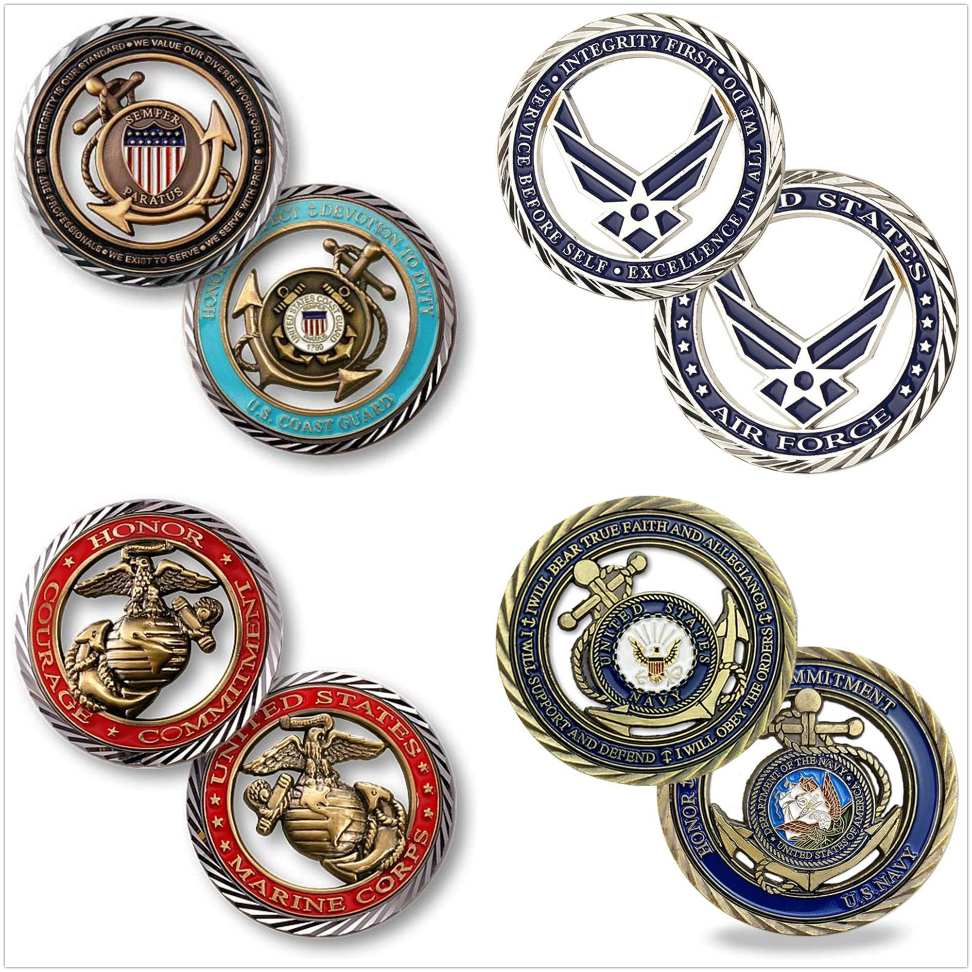 

Arts and Crafts United States Marines Corps Coast Guard Air Force Navy Core Values Challenge Coin Military Collector's Medallion