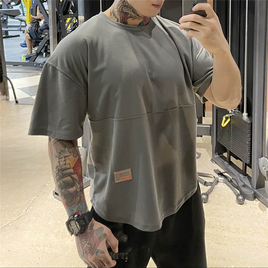 

Mens TShirts Mens Muscle T Shirt Bodybuilding Fitness Men Tops Cotton Singlets Plus Big Size Tshirt Cotton Mesh Loose Short Sleeve 230412, Dark grey