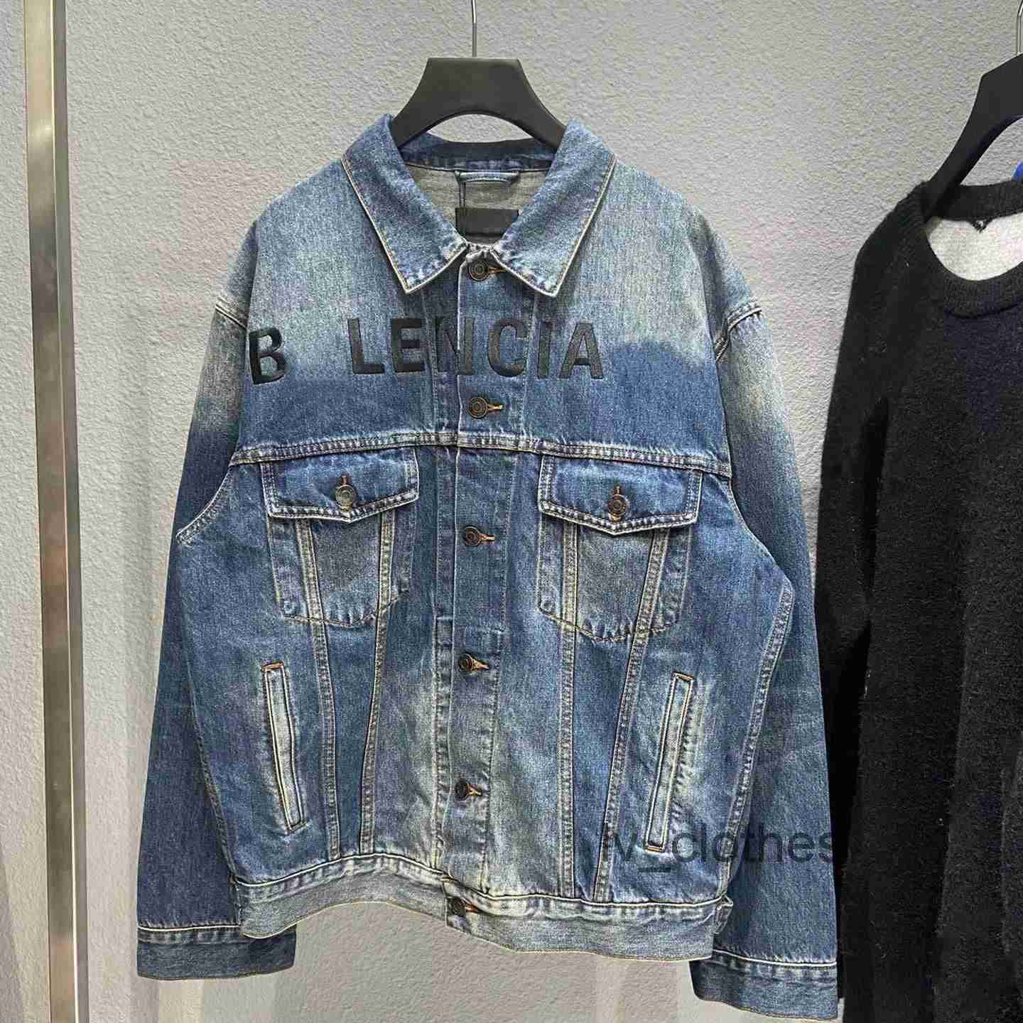 

Men's jacket jacket Paris designer Jean jacket Fashion men's home front embroidery long sleeve denim jacket men's and women's casual denim