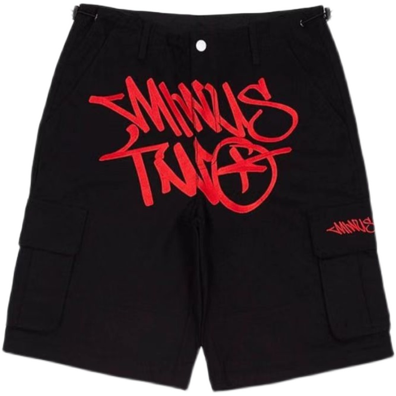 

Minus Two Summer Men Shorts Y2K High Street Tide Casual Loose Gym Shorts Harajuku Hip Hop Streetwear Pants Men Clothing, Red