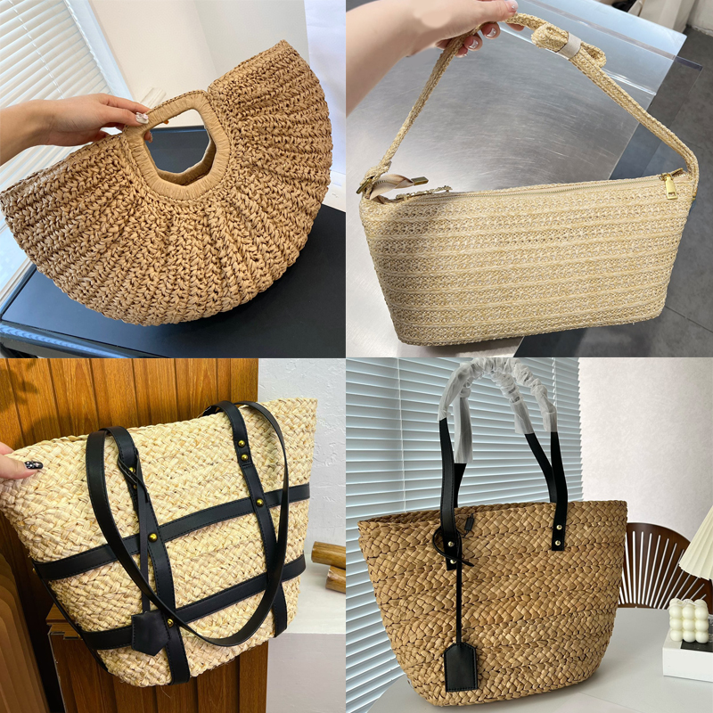 

Woven Beach bags Fashion Panier Designer Totes Straw Plaited Raffia Tote Bag weaving fashion yslity womens luxurys summer plaited shoulder bags woman handbag