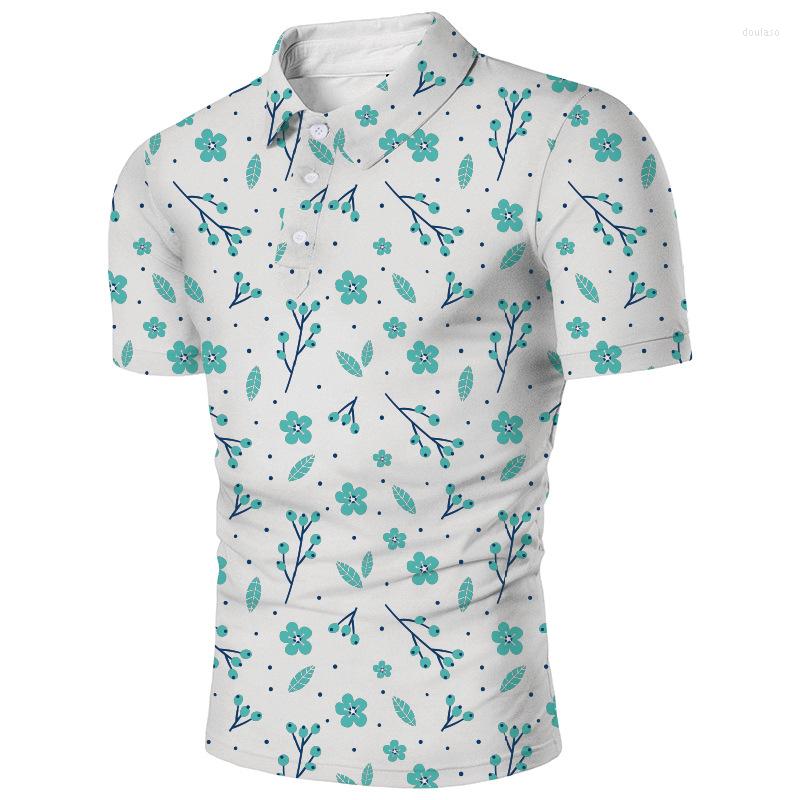 

Men's Polos 2023 Polo Shirt 3d Small Floral Print T-shirt Men's Mesh Breathable Lapel Casual Fashion Tops Simple, S01-zq600757