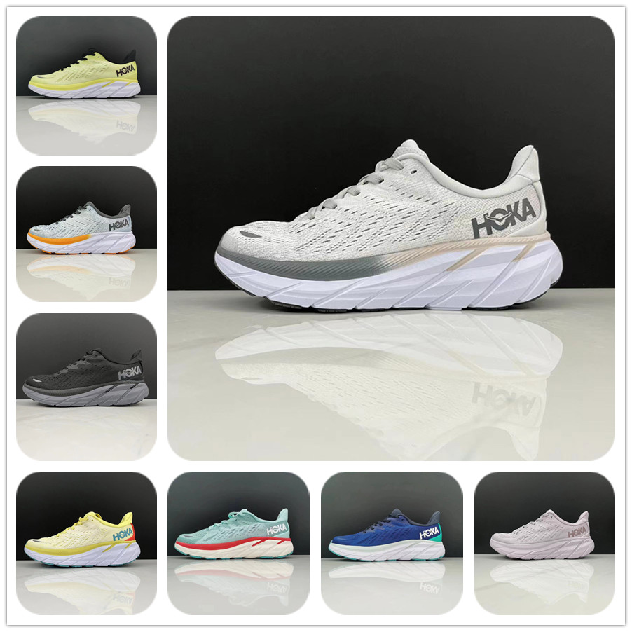 

WITH BOX designer Hoka Bondi 8 Men Women Running Shoes Hokas ONE Clifton 8 Black White Shock Absorbing Road Carbon X2 Sneakers Climbing Runner Trainers Walking Joggin, Bondi8 (2)