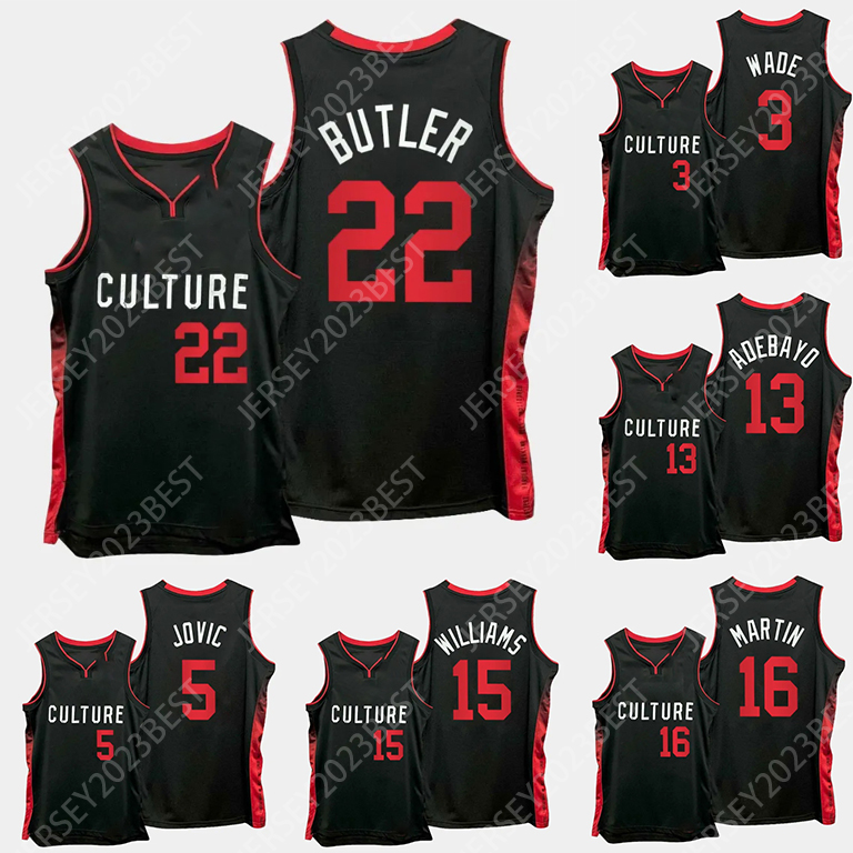 2023 24 City 22 Jimmy Butler Basketball Jersey 13 Bam Adebayo Basketball Jersey Dwayne Dwyane Wade Tyler Herro 22 3 14 Kyle Lowry Duncan Robinson-image-934000728