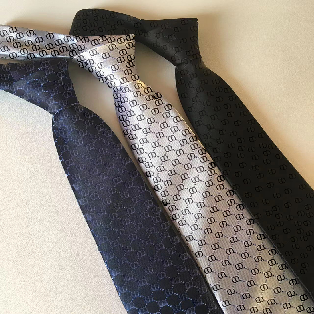 

Men's Letter Silk Tie black Dark red Dark blue Solid color Jacquard Party Wedding Business Woven Fashion brand Design leisure Box Suit slim necktie