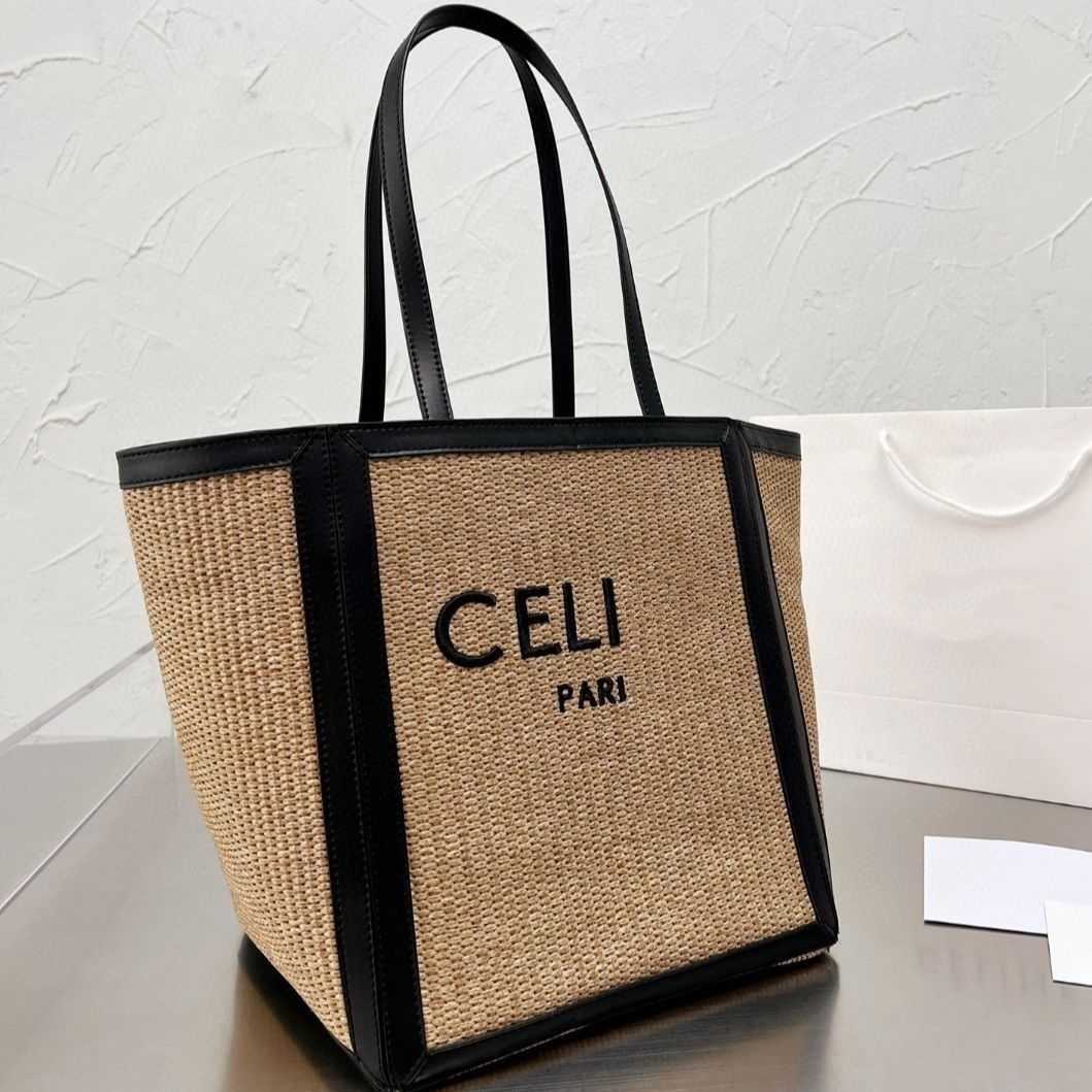 

Totes Bag Letter Celie Shopping Bags Fashion Linen Totes Designer Women Straw Knitting Handbags Summer Beach Shoulder Bags Large Casual Tote