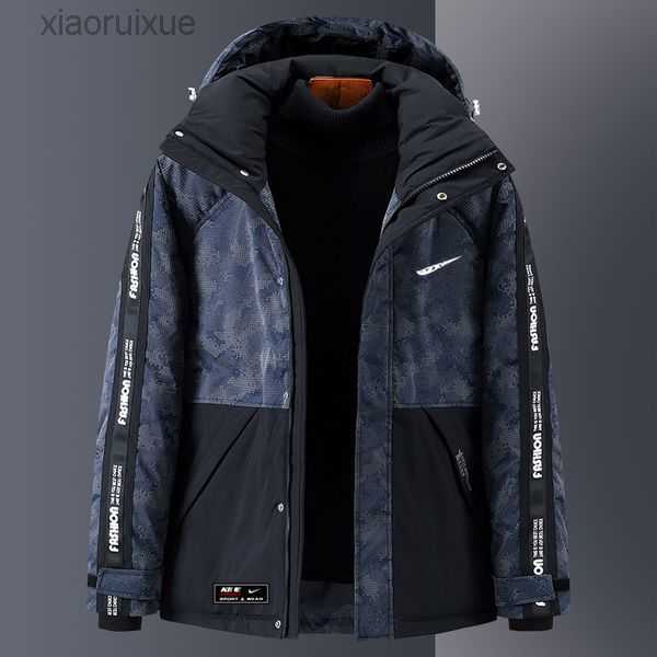 

Camouflage down jacket brand print winter white duck-down fashion trend men's thick warm coat for cold weather 2PC7O, Ivory