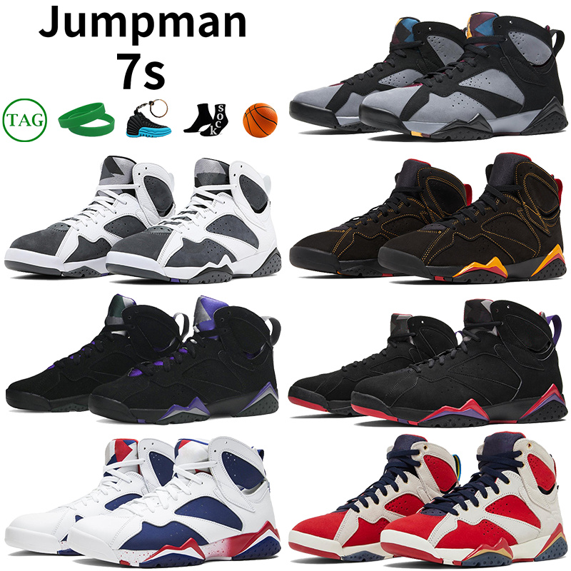 

High-quality 2023 New 7s Basketball Shoes Designer Men Women Sports Shoe High-top Sneakers Bordeaux Flint Trophy Room True Red Tinker Alternate French Blue Raptors, #12- cardinal