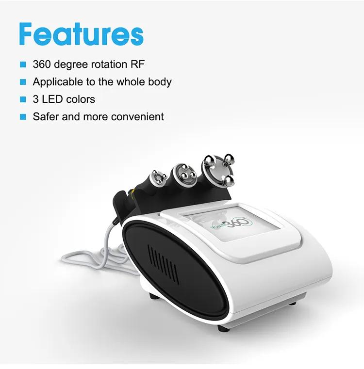 

Newest 360 Rotating RF Cellulite Removal Slimming Cavitation Skin Tightening Beauty Care Led Light Therapy Roll 360 RF Machine