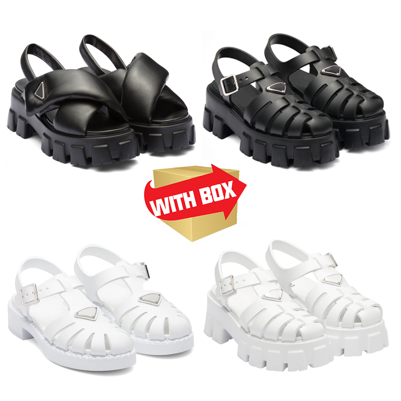 

Designer Women Sandals Crystal Calf leather Casual Shoes Womens Slides Quilted Platform Summer Beach Slipper size 36-40 With box