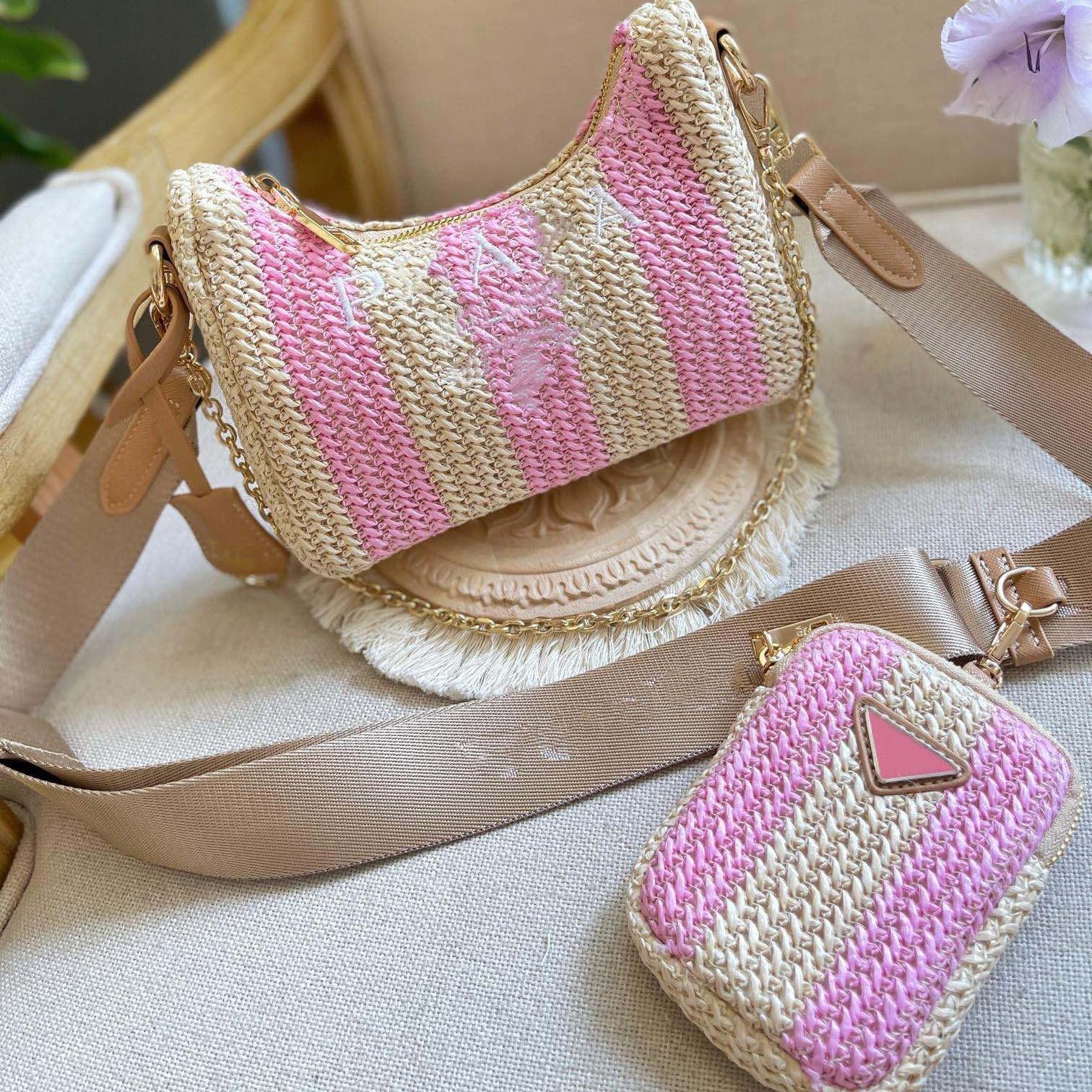 

Luxury beach bag Straw Shoulder Bags Summer weave beach bag designer handbag clutch hollow out travel tote crossbody