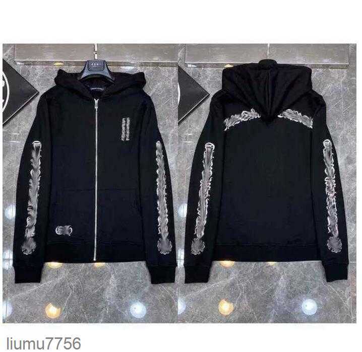 

Mens Luxury Classic Zipper Fashion Ch Hoodies Designer Horseshoe Sanskrit Cross Print Pullover Hooded High Quality Sweatshirts Sweater Woman Loose Jac WBLV, Bl33