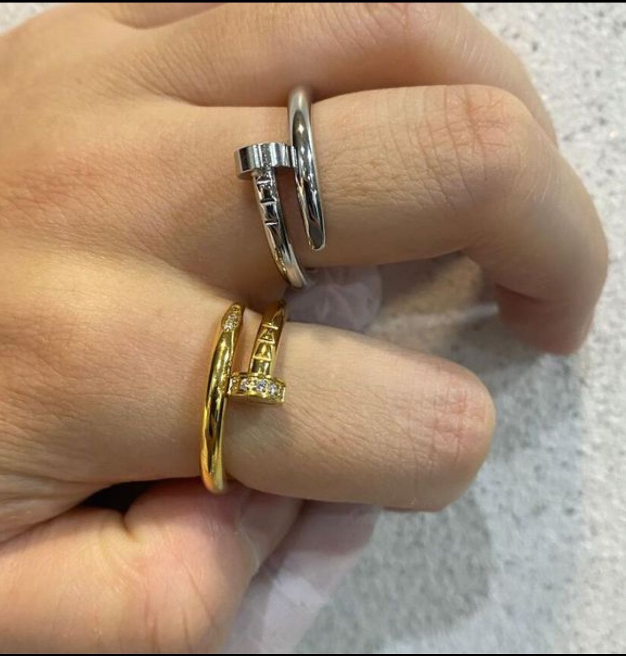 

Luxury Original designer 3mm nail Juste Ring 18K Gold Silver Rose 316L Stainless Steel Rings Women men lovers wedding Jewelry Lady Party Gifts 5 6 7 8 9 10