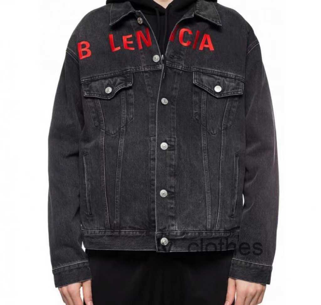 

Men' jacket Paris designer Jean jacket Fashion men' home front embroidery long sleeve denim jacket men' and women' casual denim, White