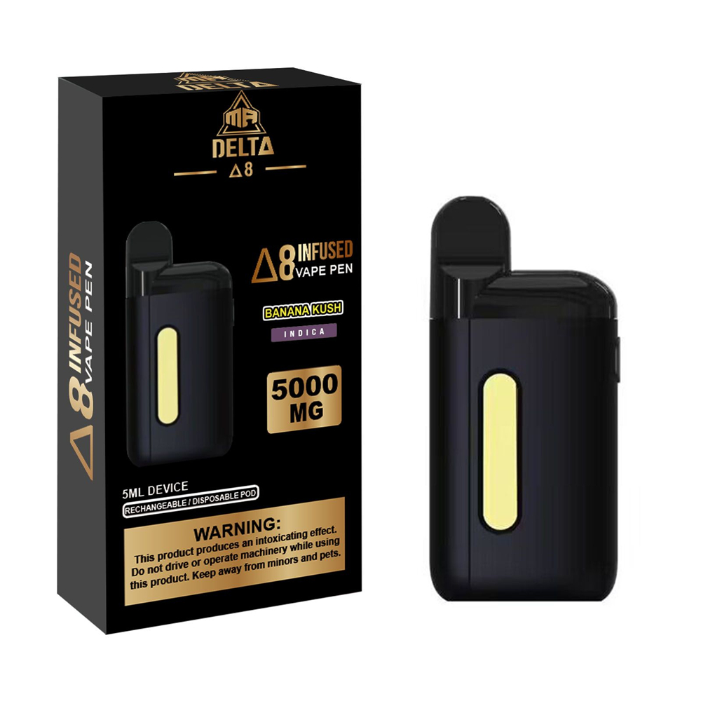 

5.0ml Pre-filled Disposable Vape Kit Delta 8 THCO 5000MG D8 Oil Made and Ship from USA 5.0ml Thick Oil Vaporizer Box, Black