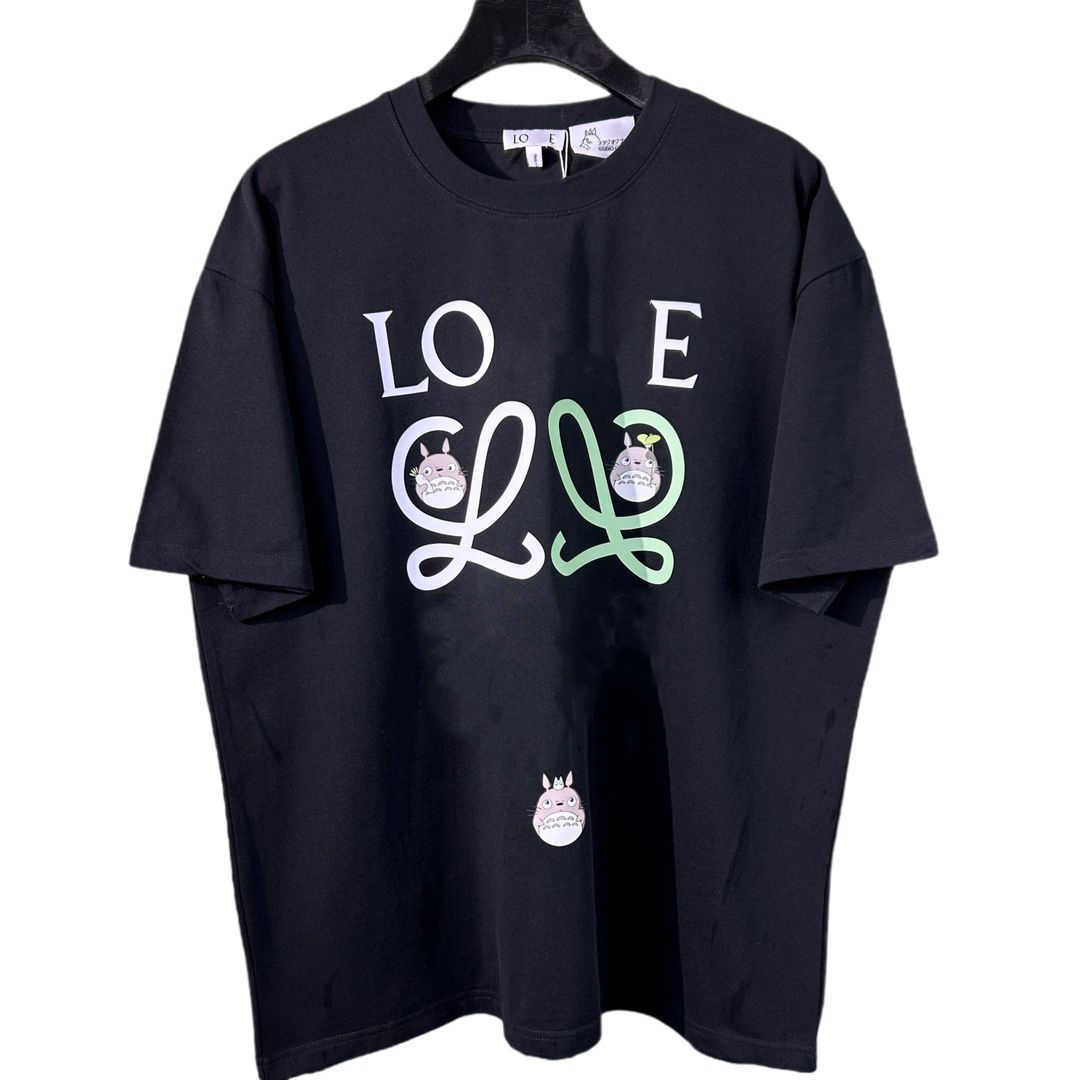 

Designer Luxury Loes Classic Versatile Fashion Trends Miyazaki Junki Tmall Series Printed Short Sleeve Men And Women Man And Wife T-Shirt