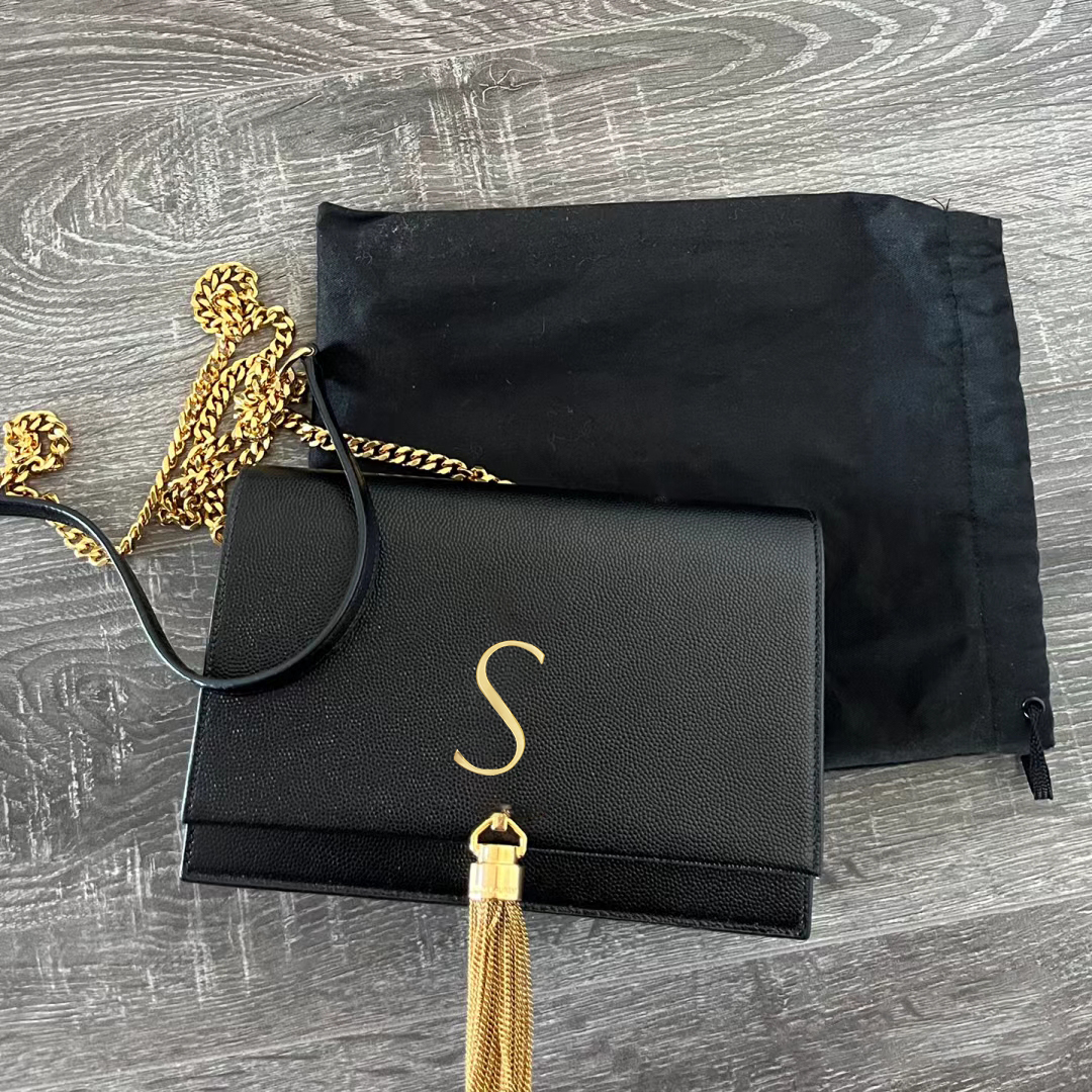 

Fashion Womens yslity woc clutch bag crossBody tote bags with box Luxury Designer Genuine Leather envelope handbag chain mini wallet mens round Shoulder chain Bags, 1-black silver