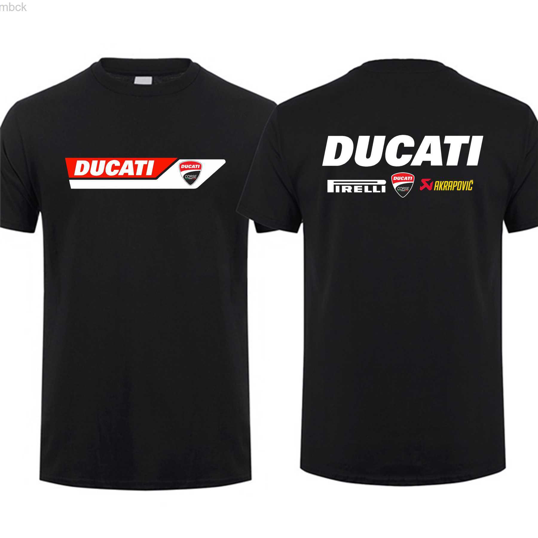 

Men' T-Shirts 2023 Summer 100% Cotton Limited Team Ducati Akrapovic New Motorcycle Sport Racing Panigale Black T Shirt Men Streetwear T-shirt 3M412, Blue