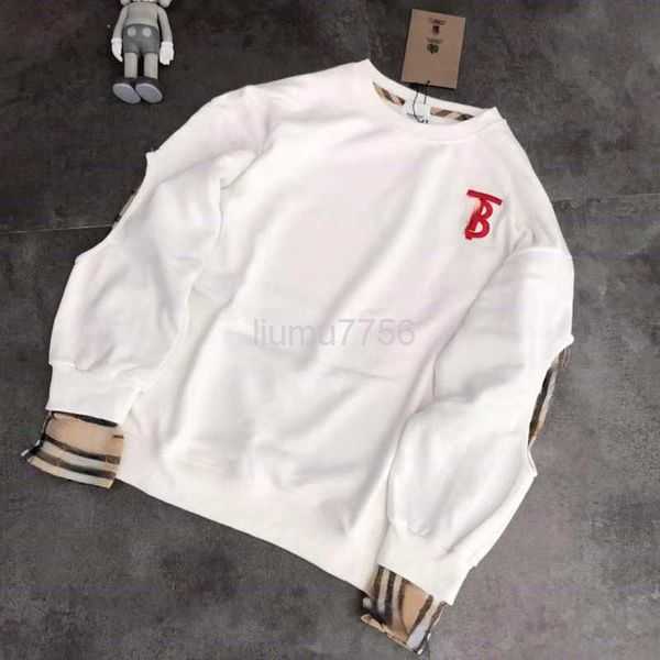 

sweatshirt Bby mens designer sweater tb embroidery pullover coat men women long sleeve tshirt plaid splice hoodie casual swea 7YUJ, White