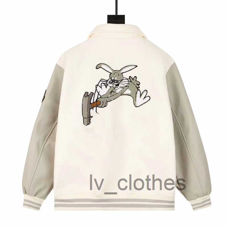 

2023 Men's Jacket Top Designer Brand Men's Fashion Women's Standing Collar Jacket VARSITY BLOUSON Jacket Arm Strap Embroidery Patch Jacket Stripe Wool Rib