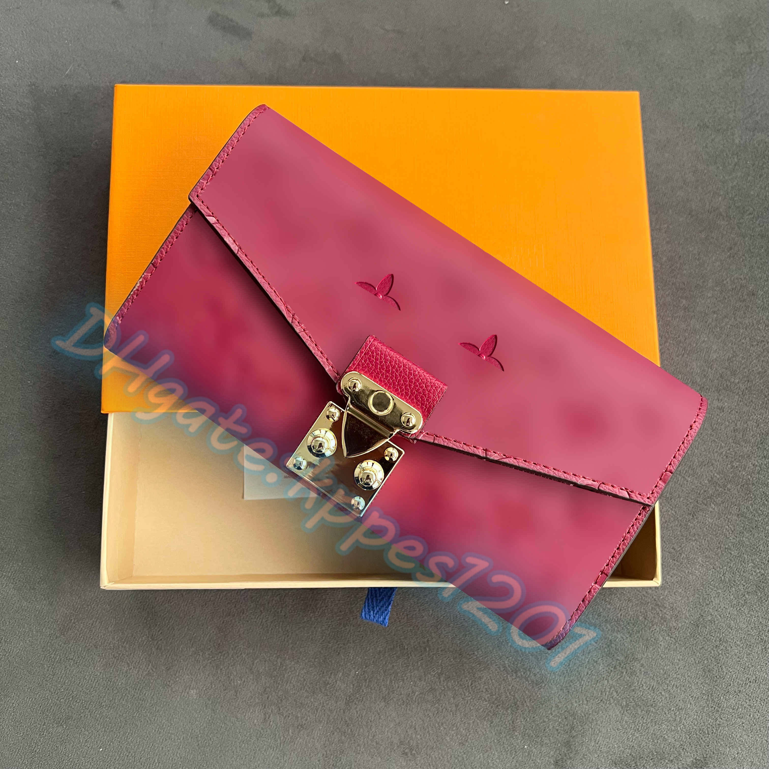 

long wallets Card passport Holder fashion Coin Purses Luxurys designer Womens Mens wallet Genuine Leather cardholder Embossed Purse key pouch keychain bags pocket, Fuchsia