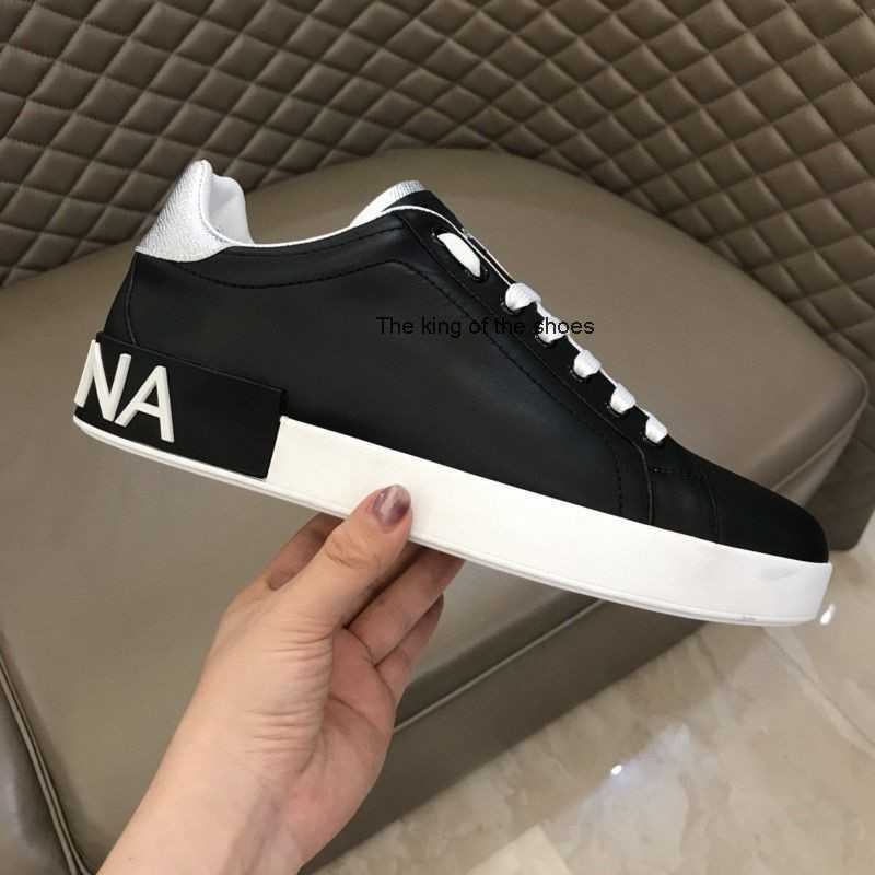 

DG.5862Outdoor Sports Elegant men Sneakers Shoes Perfect Calfskin Nappa Portofino Trainers White Black Leather Casual Walking Famous Sports EU 38-46