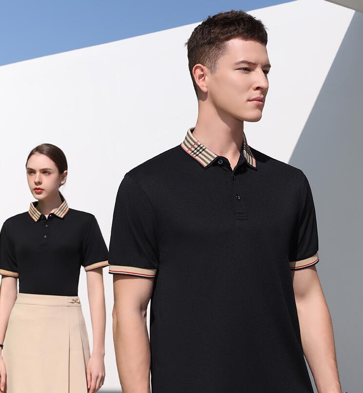 

New Solid Polo Shirt Luxury brand Clothing womens casual check lapel polo short sleeves Fit Slim Man Polo Shirt Button Collar lovers Tops, 05
