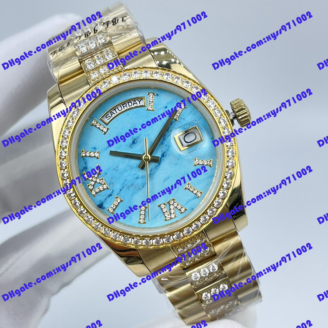 

Men's Watch 128238 Gold Stainless Steel Bracelet Blue Diamond Dial 36MM 2813 Automatic Movement Double Date Sapphire Glass m128238-0072 Women's Watches wristwatch, Ocean blue