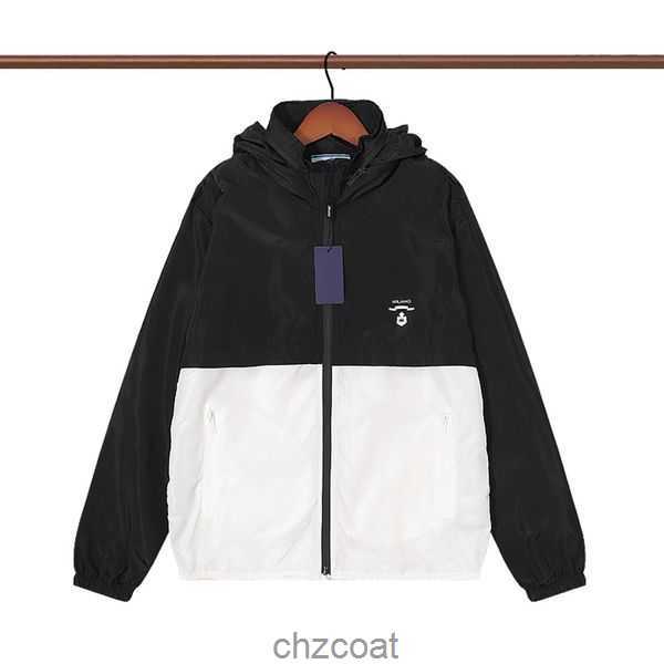 

Thin Jacket Fashion Windbreaker Mens Jacket Coats With Letters Inverted triangle Men Women Waterproof Coat Spring Autumn clothes Jackets Outerwear Men's Cl CG2K, 1black