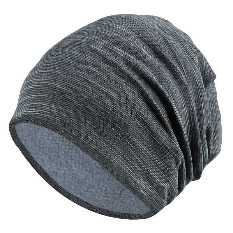 

HBP Men's and Women's Striped Pullover Hat Spring and Autumn Thin Headband Hat Korean Edition Solid Color Stacked Hat Breathable Baotou Cloth Hat Factory, Grey (s019 striped hat)