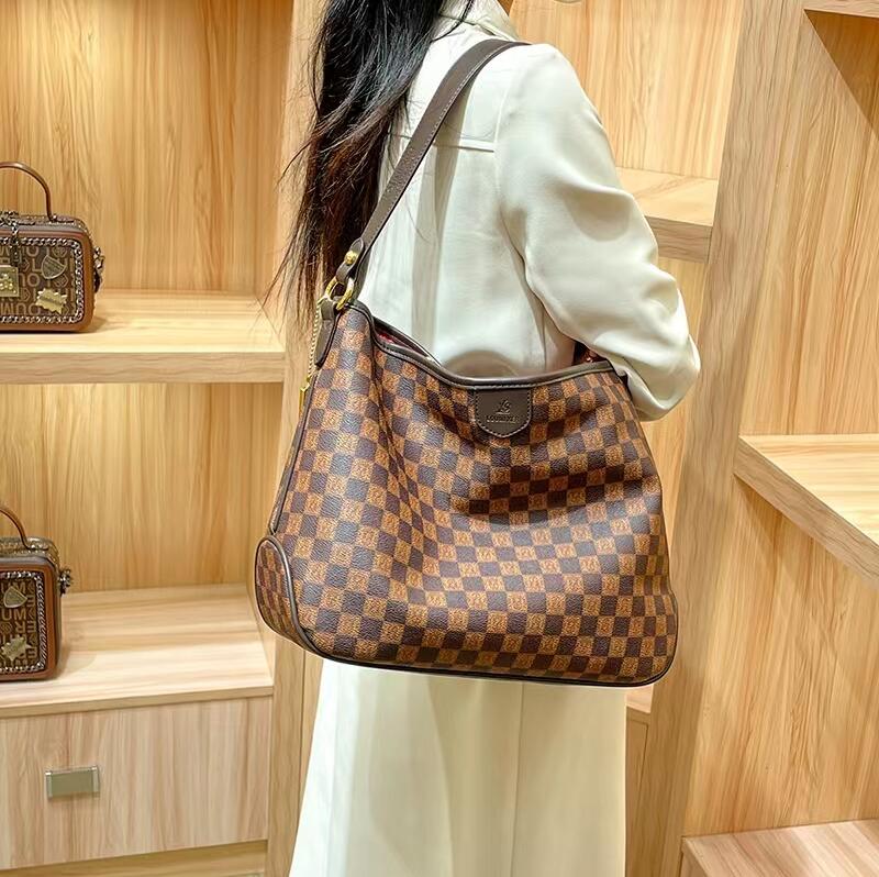 

graceful tote Luxury Designer 3A Handbag Shoulder Bag Ladies Messenger Bag Fashion Classic Wallet Clutch Soft Leather shopping bags KT85 - 486, Brown old flower