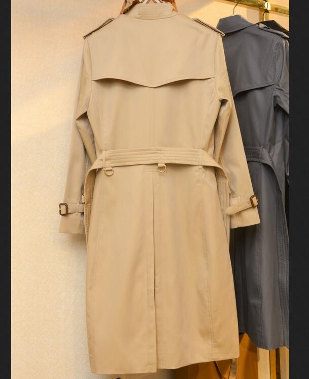 Men NEW CLASSIC fashion England design long version trench coatgreat quality heavy cotton double breasted trench coat for menspring jacket K M260813