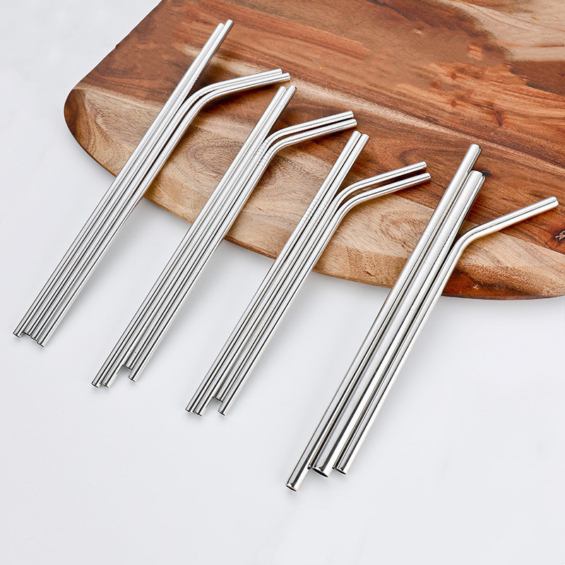 6/8/10/12MM Bend Straight Stainless Steel Straw 8.5/9.5/10.5 Long Straw-image-408678680