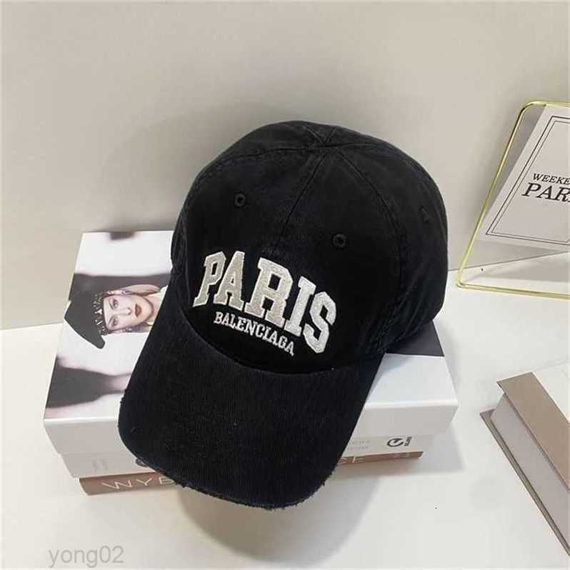 

b Printed Double Bal Paris Letter Paris Embroidered Soft-top Baseball Cap Westernized Spring and Autumn St
