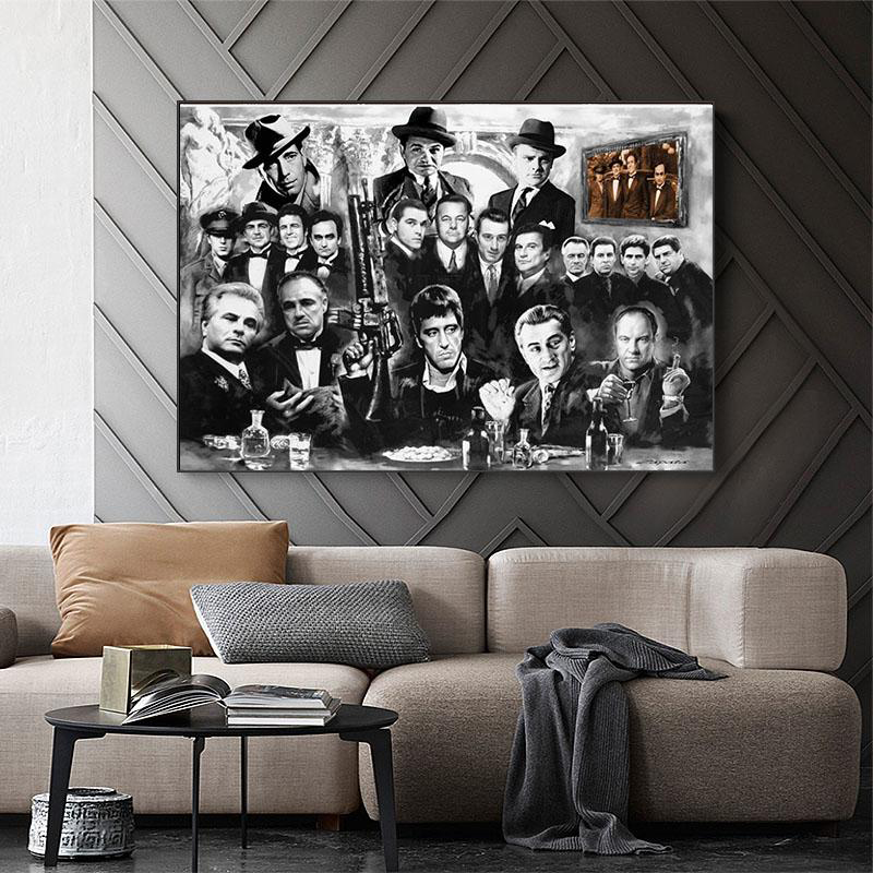 

Classic Movie Gangsters Godfather Wall Posters Canvas Paintings Wall Art Pictures Posters and Prints for Living Room Decor