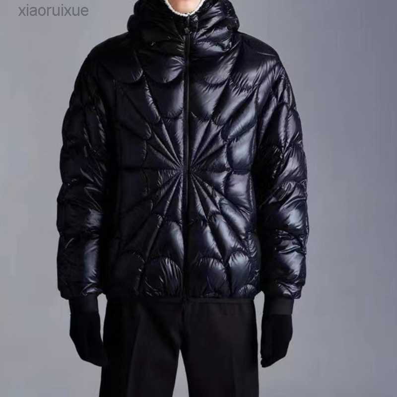 

2022 Winter Men Down Jackets Hooded with 90% White Goose Spider Web Coats Man Casual Thicker Brand OuterwearXDO4, Black