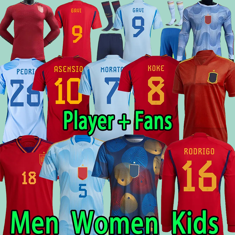 

2023 spain soccer jerseys Women Fans Player version 20 21 22 23 Espana ASENSION MORATA GAVI KOKE FERRAN PEDRI 2023 football shirt T purple  Baby KIT uniform jersey, Fans 2022