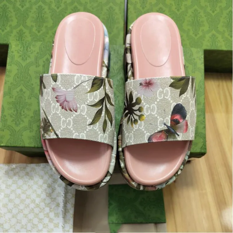 

Platform Slippers Luxury Designer Sandals For Woman Men Fashion Thick Bottom Macaron Fashion Slides Beach Sandels With Box, 10#