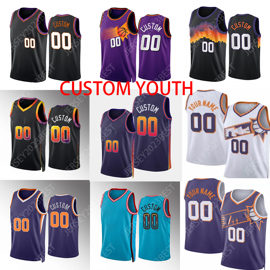 Personnalisé 1 Booker 3 Kevin Durant Devin Maillots de basket-ball Top The Sun Men 13 Ayton 23 Cameron Johnson Shamet 25 Mika Bridges 35 Chris Pa
