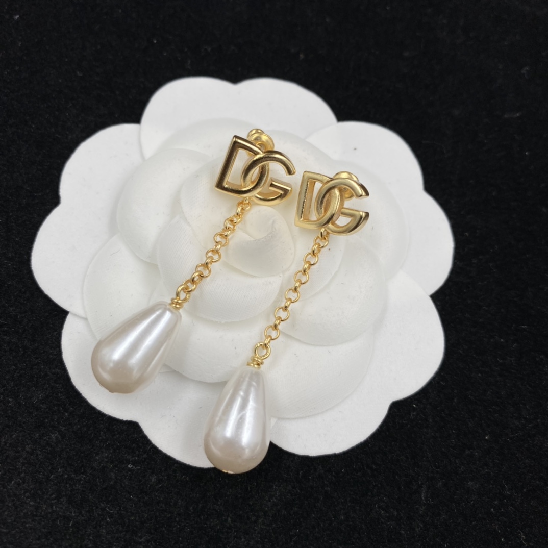 

Luxury brand design 14k gold pendant pearl earrings party accessories
