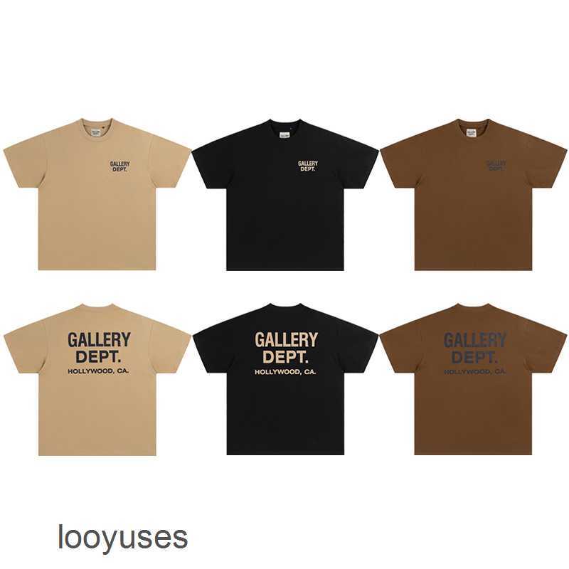 

Dept Mens Galleryes T Shirt Shirts 23ss 2023 Fashion Brand Letter Slogan Printed Short Sleeve T-shirt Men' Women' High Street Half, Black