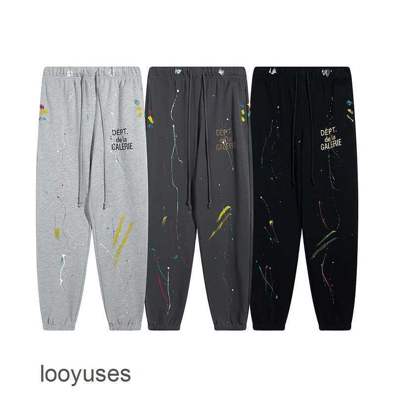 

Fashion Galleries 2023 Pants Sports Pant Dept Mens Brand Hand-painted Splash-ink Graffiti Loose High Street Men's Casual Pants for Lovers 5gu1, Black4