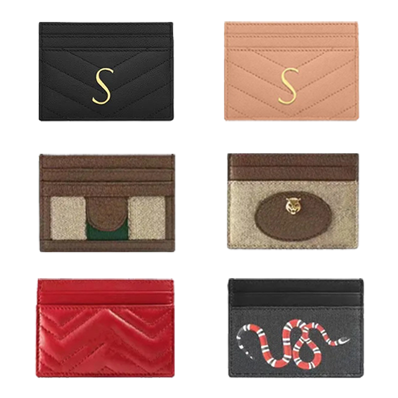 

quilted wallet poke cardholder g wallets coin yslity key purses Womens mens luxury Designer Gift Leather puese little bee snake tiger Graffiti cards holder keychain, G-black tiger