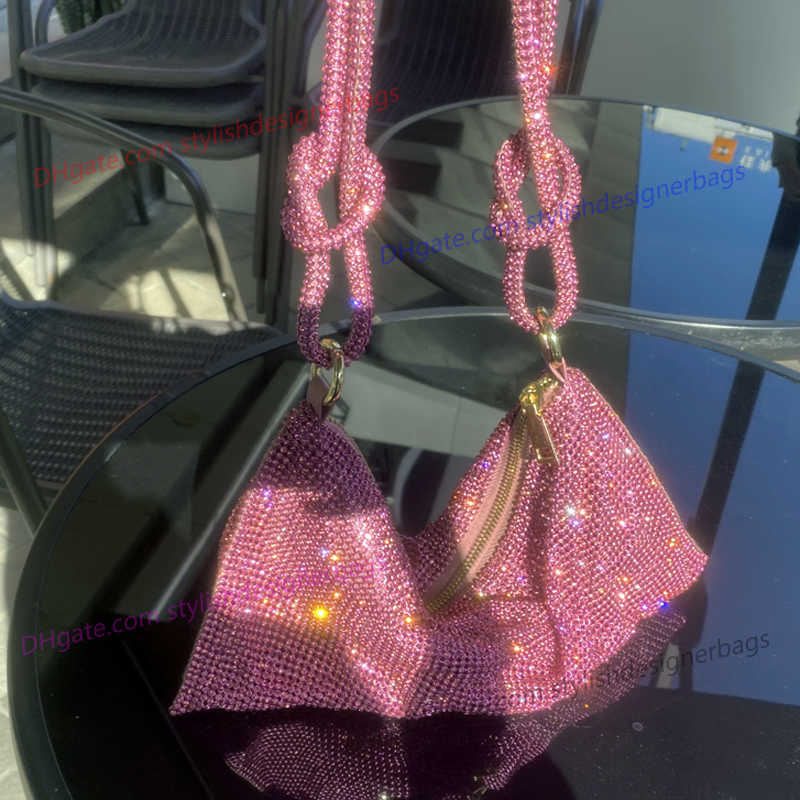 

Totes Handle Rhinestones Evening clutch Bag Crystal Dinner Party Wedding Purses and handbag luxury Designer shopper hobo shoulder bag 412F3, Multicolor b small