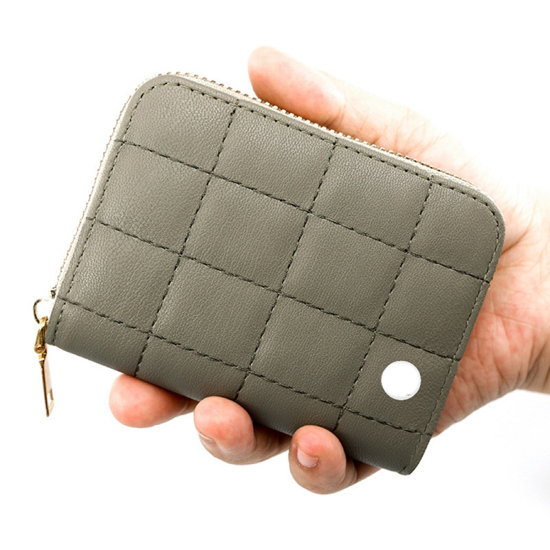 

LL Women's Card Bag PU Card Holder Coin Purse Multi-position Zipper Mini Money Bag K9926, Red