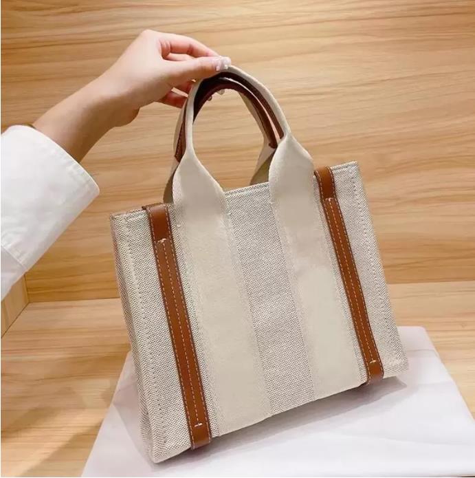 

Luxury The tote bag Fashion Women handbags High capacity canvas shopping bags WOODY designer travel Crossbody Shoulder Wallet beach classic linen medium purse, Dark brown