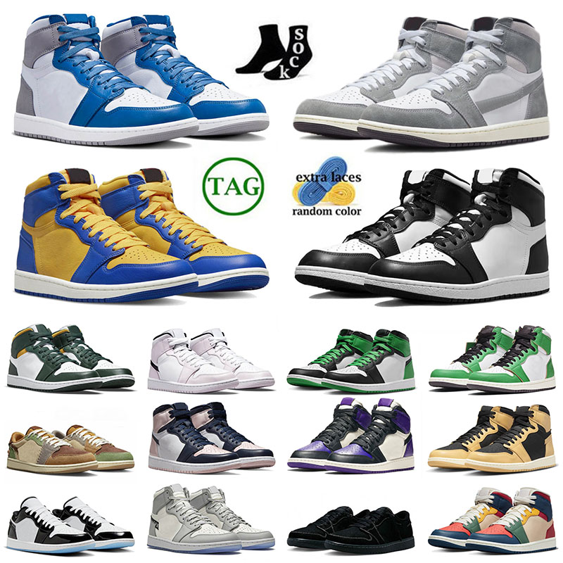 

2023 Jumpman 1 Basketball Shoes Men 1s Multi Color Black Phantom Cream Dark Chocolate Denim Reverse Laney Washed Black Women Sports Sneakers trainers Eur 36-47, 40-47 white cement